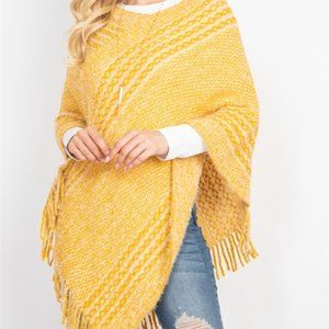 YELLOW soft sweater poncho
